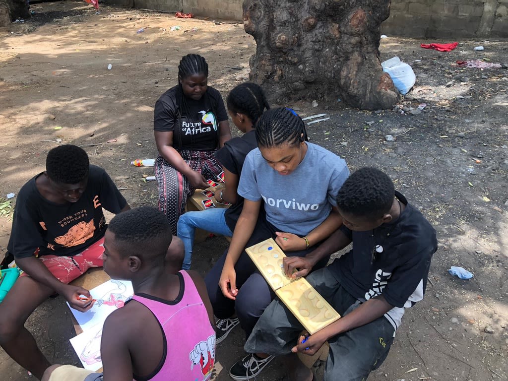 Volunteers doing street outreach in Accra, Ghana